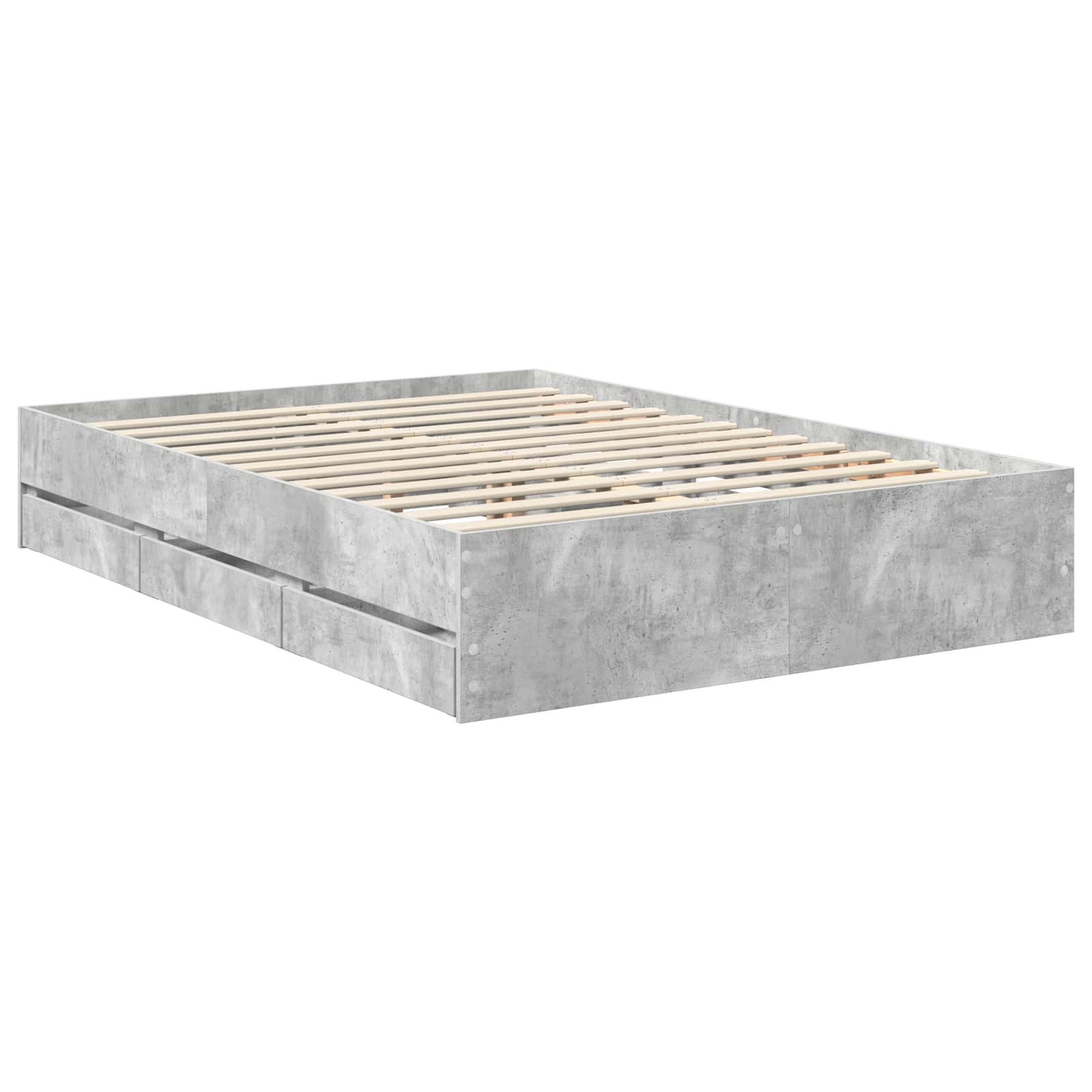 Sengestel med skuffe Beton Grå 140 x 190 cm Ingeniørtræ