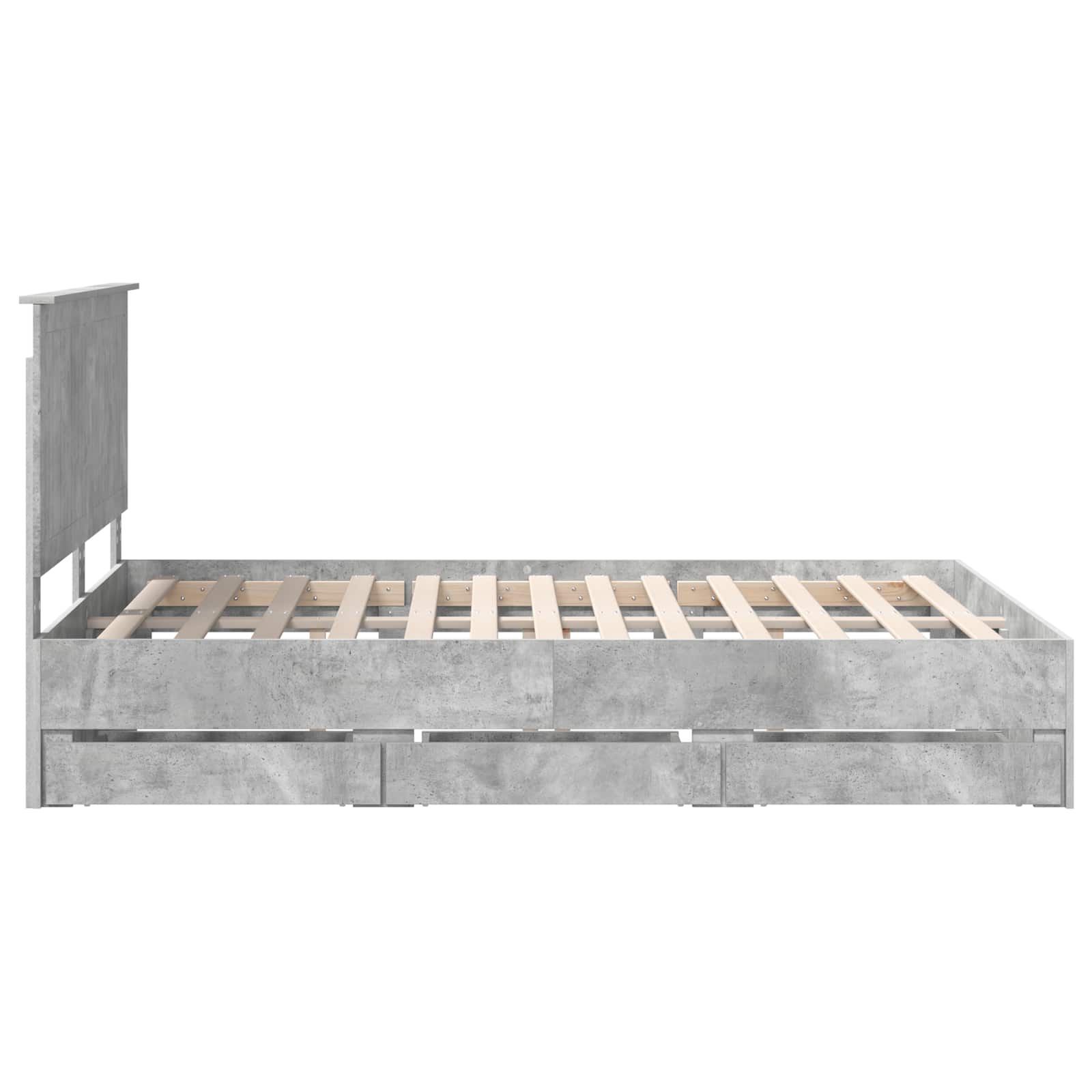 Sengestel med skuffe Beton Grå 140 x 190 cm Ingeniørtræ
