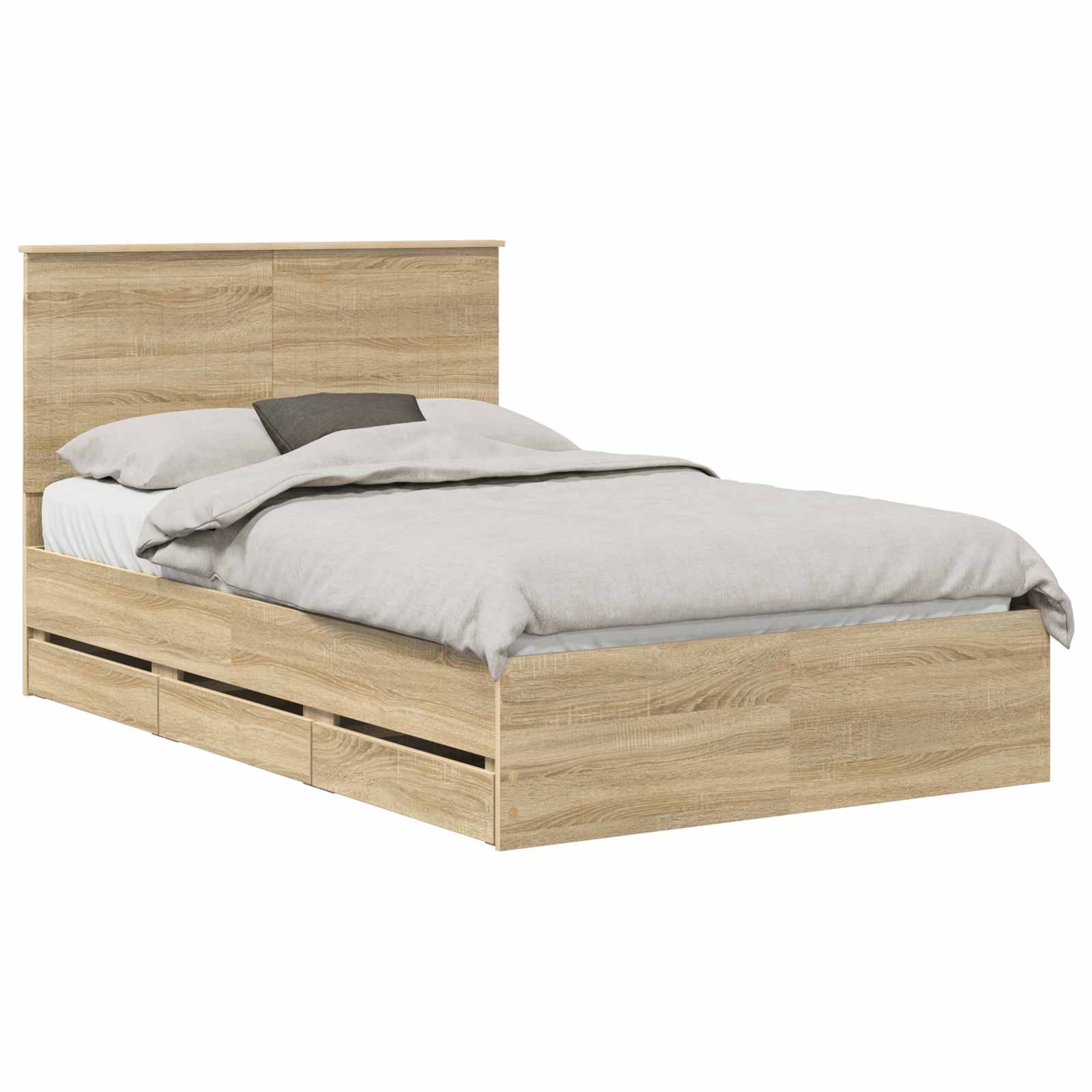 Sengestel med skuffe Sonoma eg 120 x 200 cm Ingeniørtræ