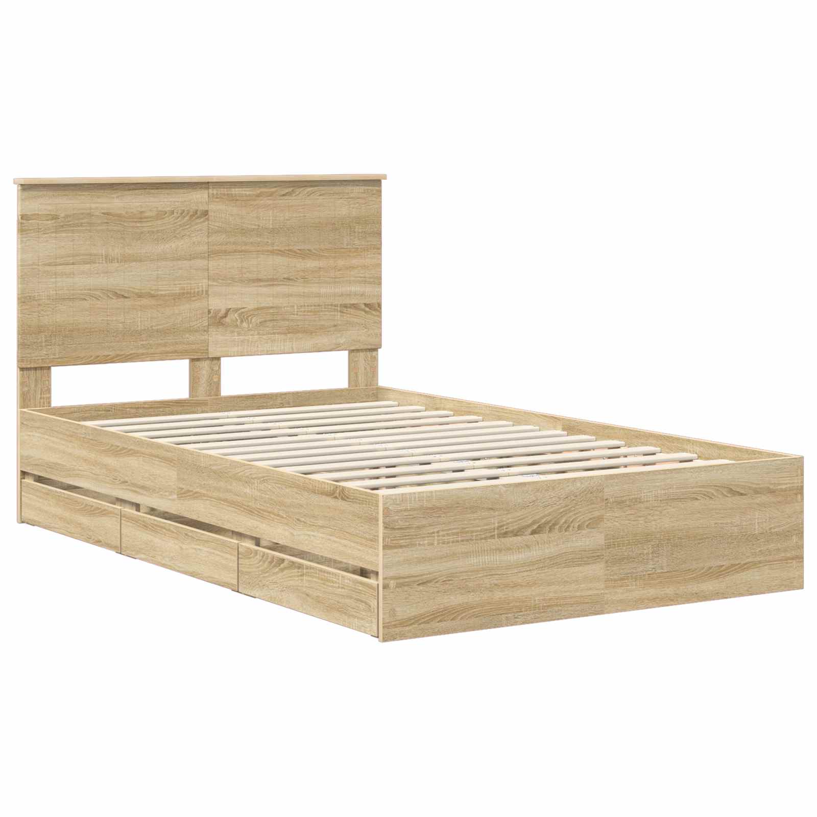 Sengestel med skuffe Sonoma eg 120 x 200 cm Ingeniørtræ