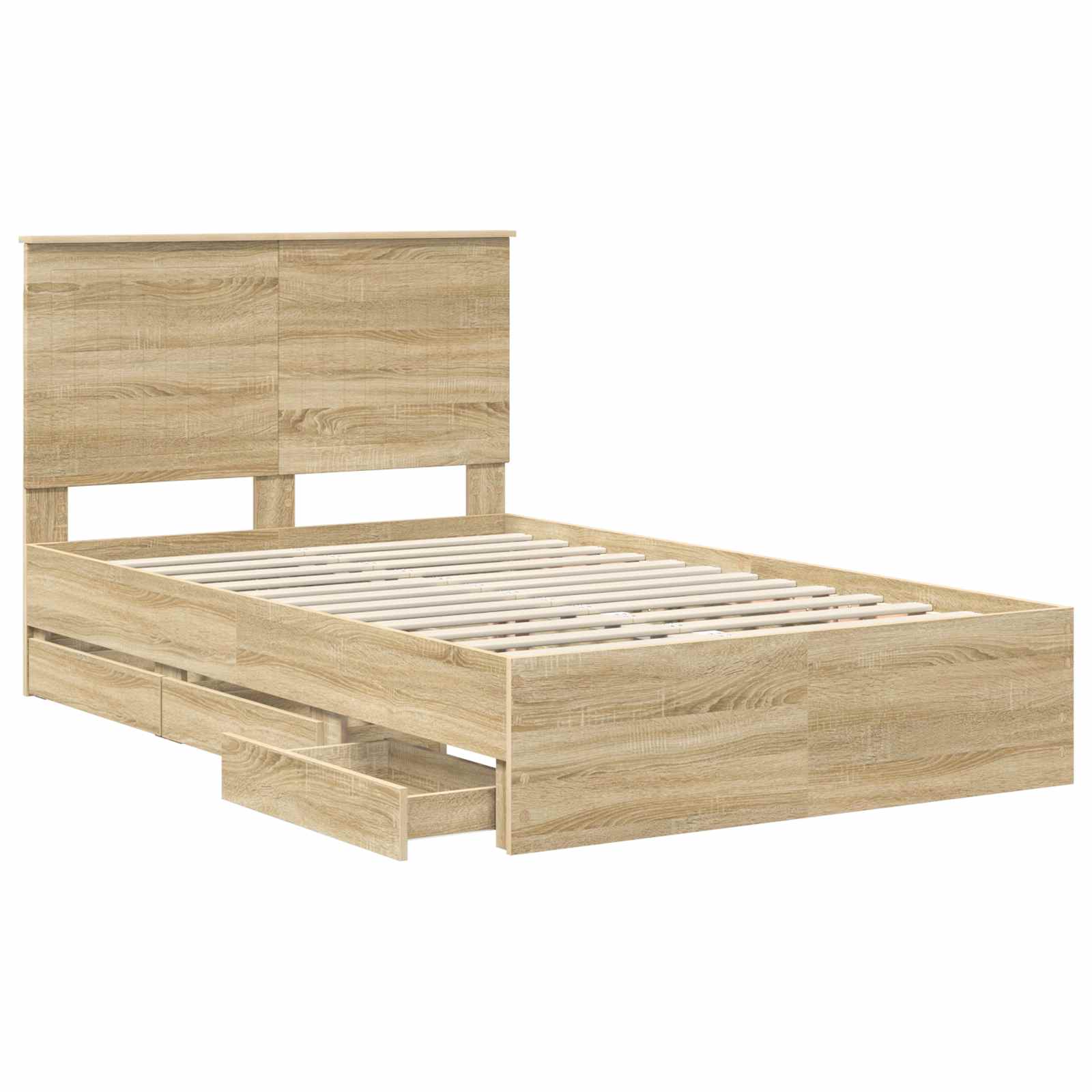 Sengestel med skuffe Sonoma eg 120 x 200 cm Ingeniørtræ