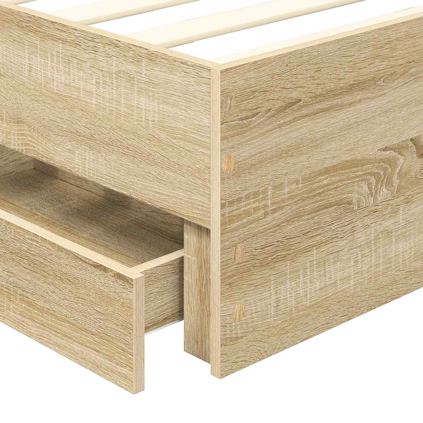 Sengestel med skuffe Sonoma eg 90 x 200 cm Ingeniørtræ