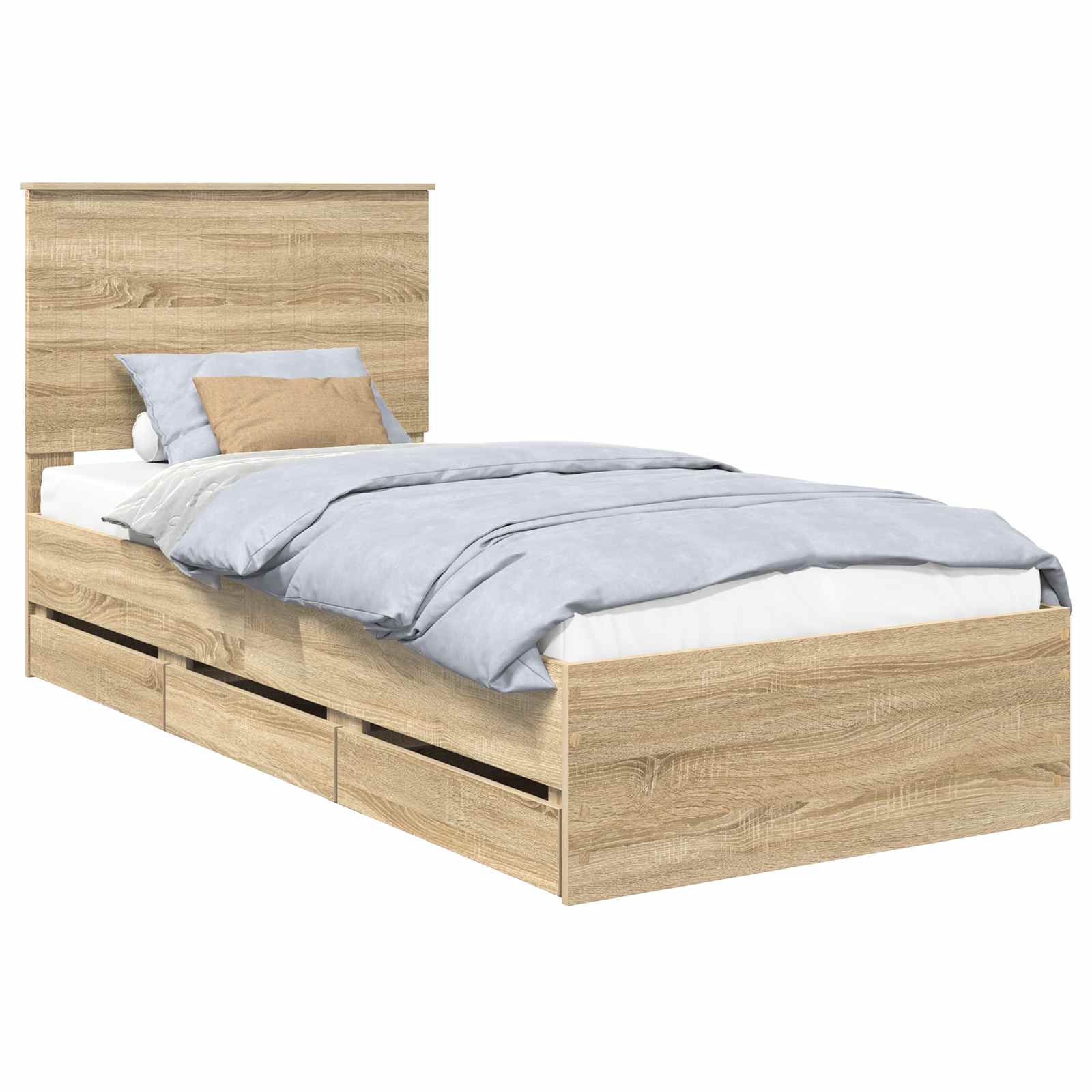 Sengestel med skuffe Sonoma eg 90 x 200 cm Ingeniørtræ