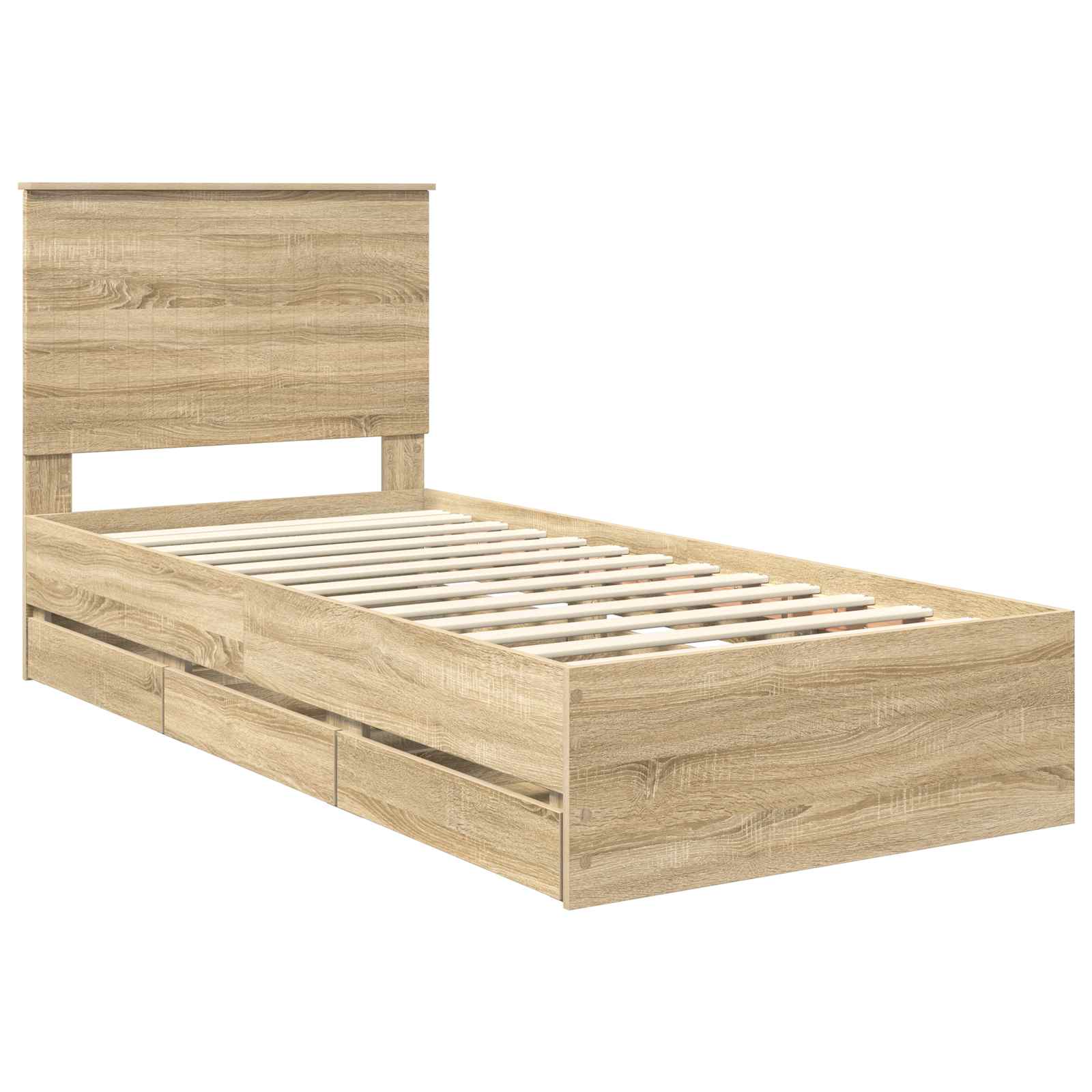 Sengestel med skuffe Sonoma eg 90 x 200 cm Ingeniørtræ