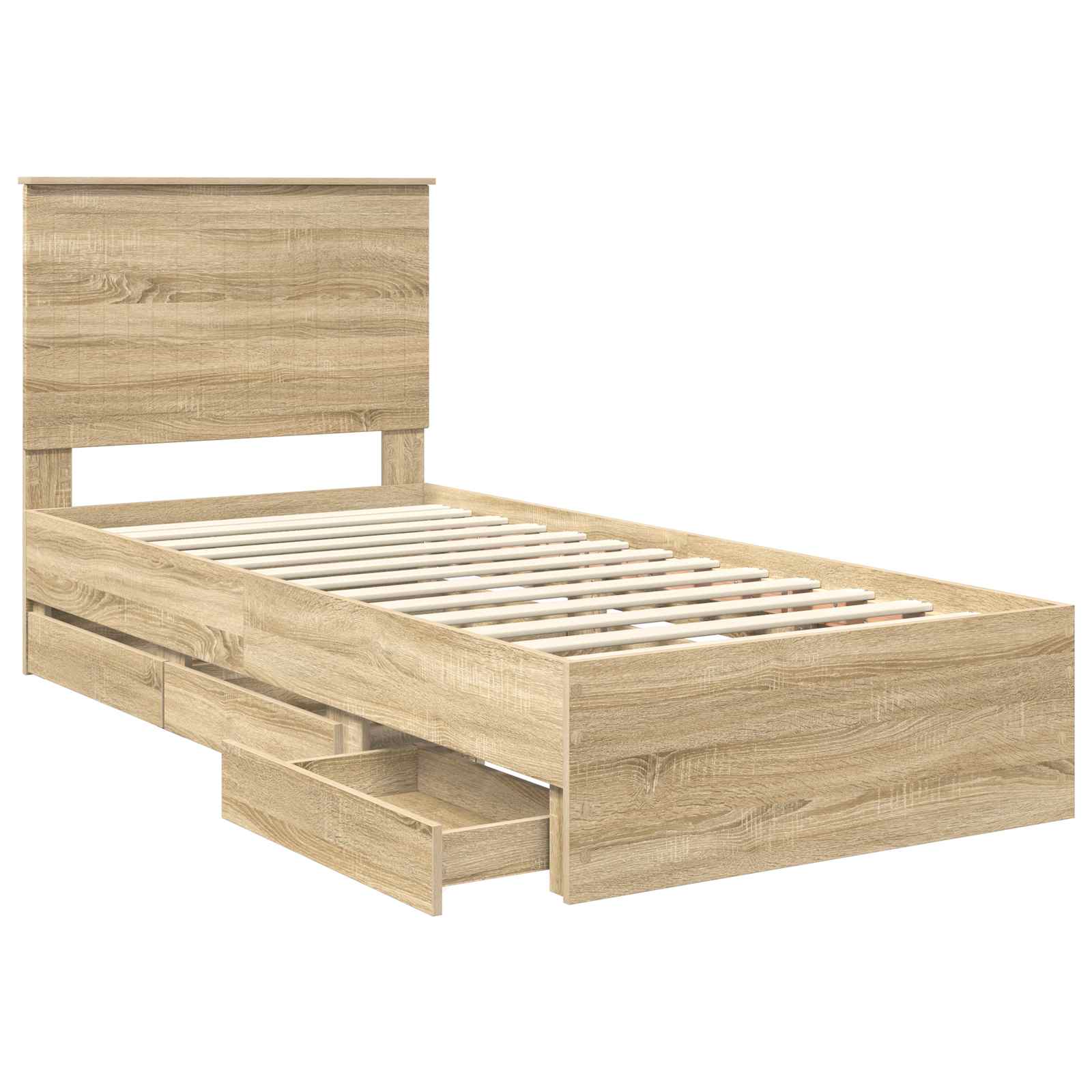 Sengestel med skuffe Sonoma eg 90 x 200 cm Ingeniørtræ