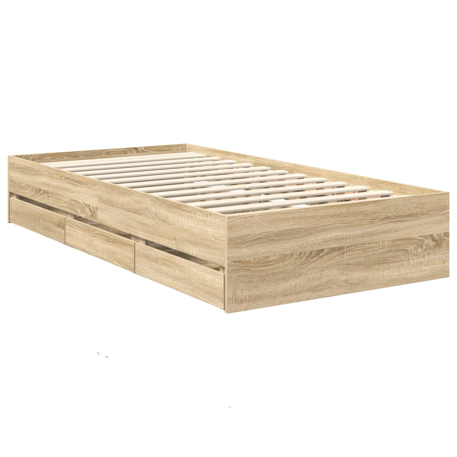 Sengestel med skuffe Sonoma eg 90 x 200 cm Ingeniørtræ