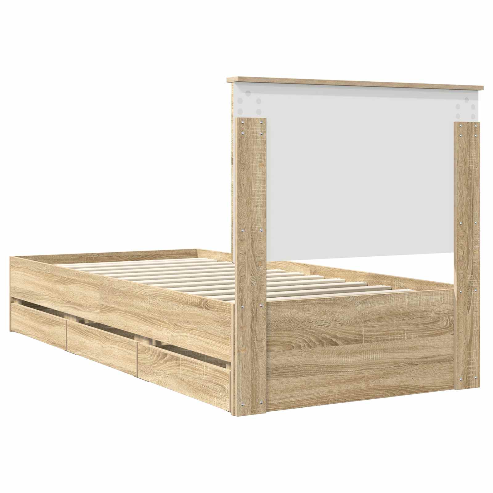 Sengestel med skuffe Sonoma eg 90 x 200 cm Ingeniørtræ