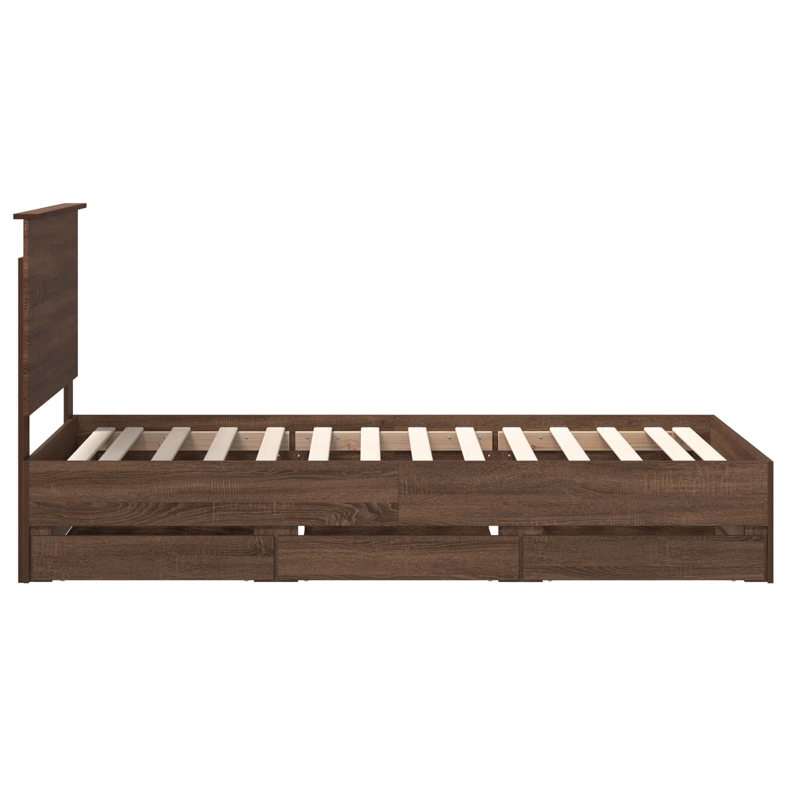 Sengestel med skuffe Brun eg 90 x 200 cm Ingeniørtræ