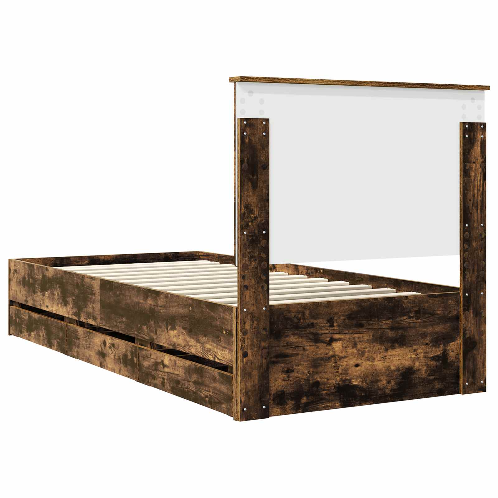 Sengestel med skuffe Røget eg 90 x 190 cm Ingeniørtræ