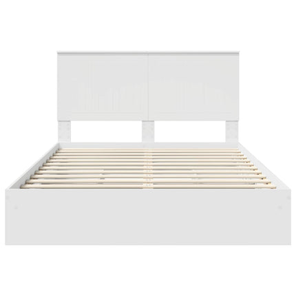 Opbevaringsseng med skuffe Hvid 140 x 200 cm Konstrueret træ