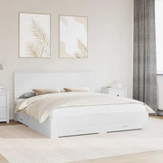 Sengestel med hovedgærde Hvid 180 x 200 cm Konstrueret træ