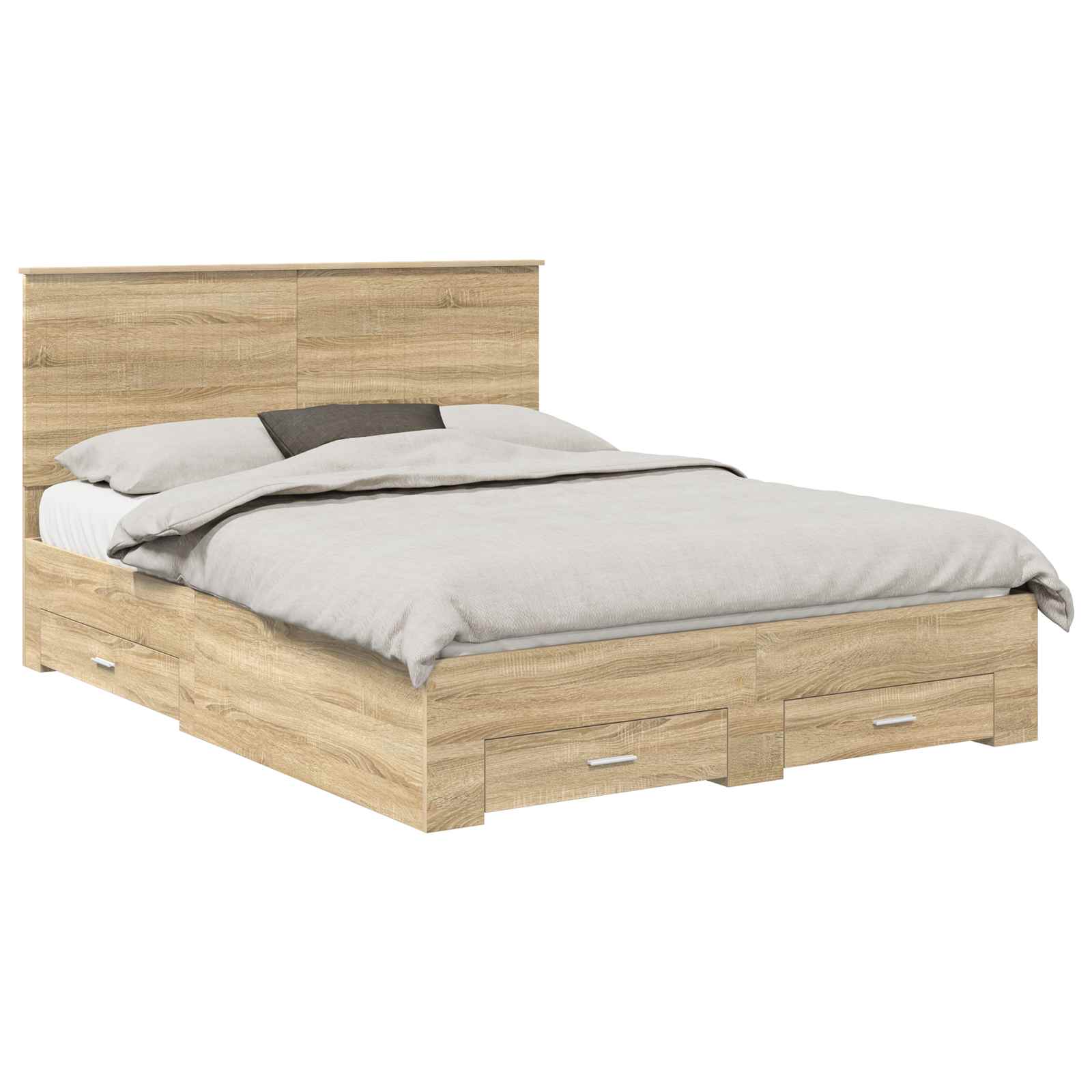 Sengestel med hovedgærde Sonoma eg 150 x 200 cm Konstrueret træ