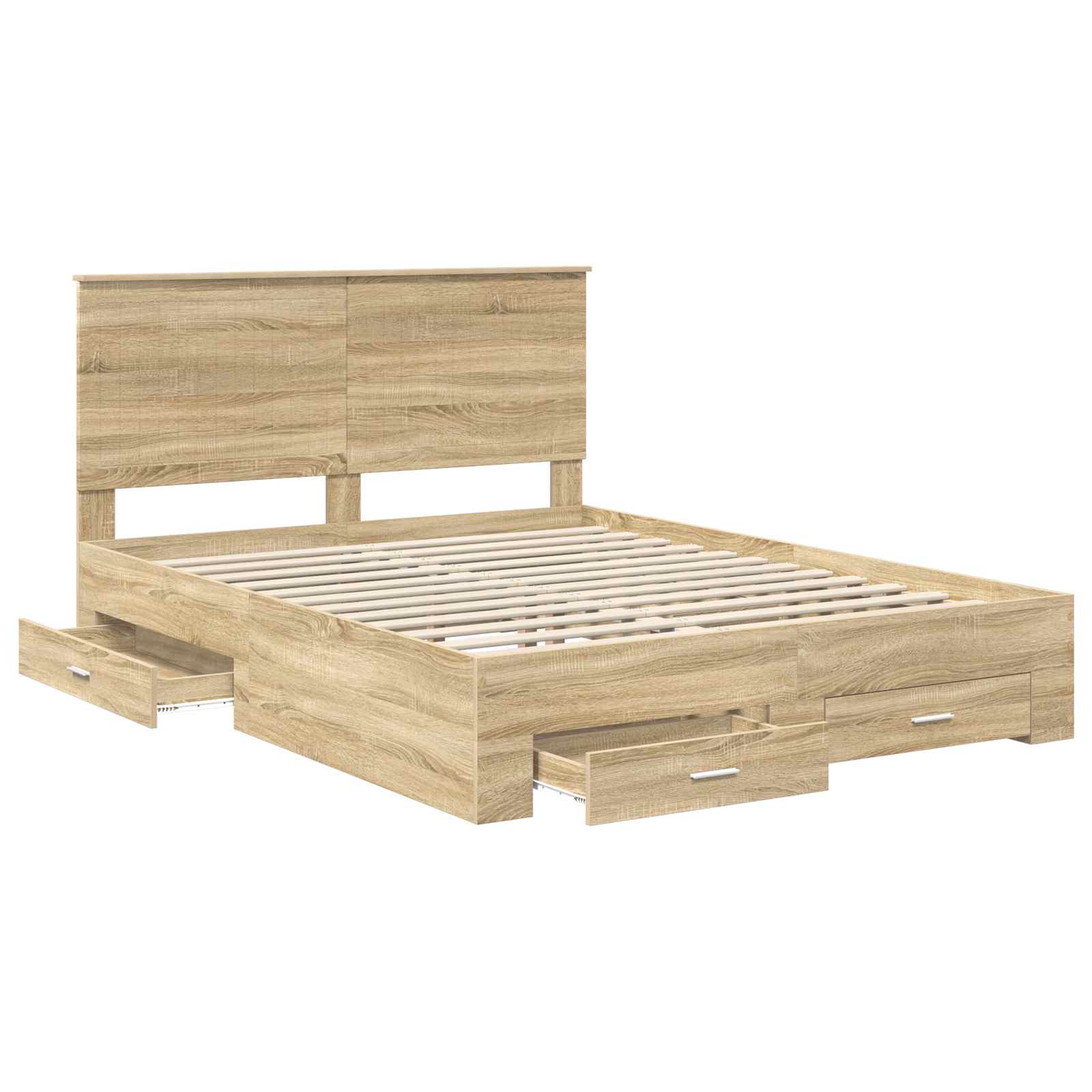 Sengestel med hovedgærde Sonoma eg 150 x 200 cm Konstrueret træ