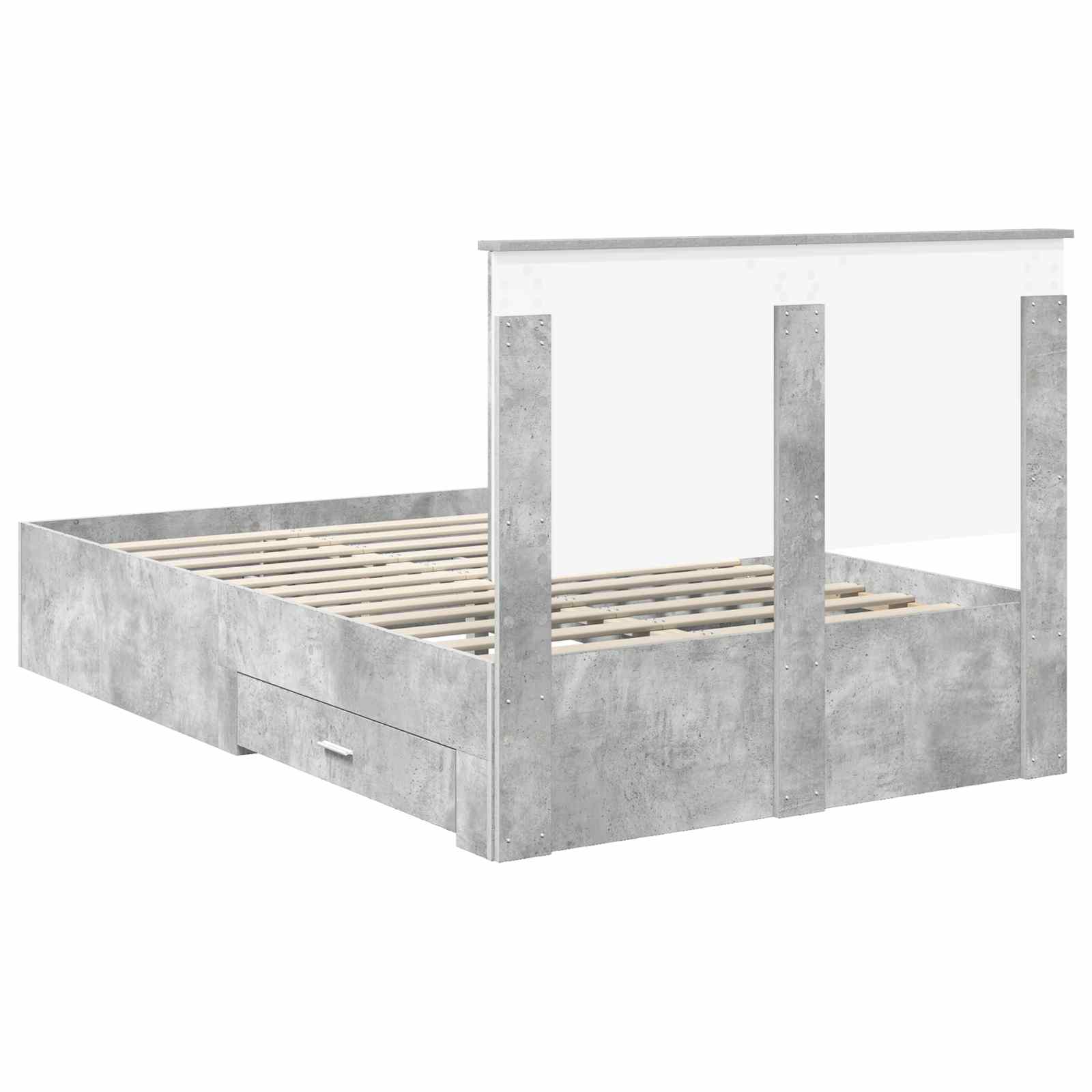 Sengestel med hovedgærde Beton Grå 120 x 200 cm Konstrueret træ