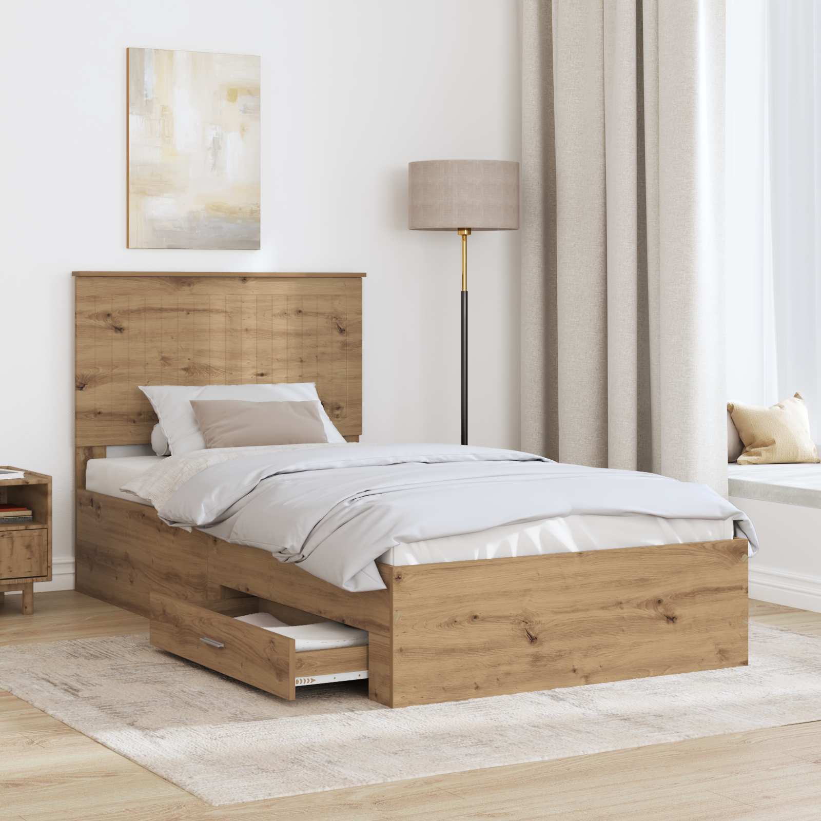 Sengestel Artisan Egetræ 100 x 200 cm Konstrueret træ