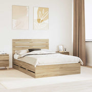 Sengestel med skuffe Sonoma eg 140 x 200 cm Ingeniørtræ
