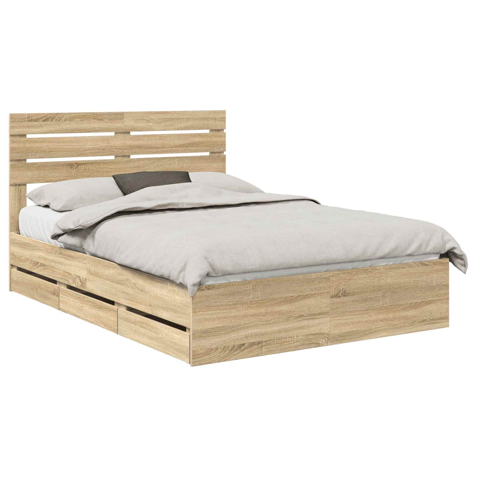 Sengestel med skuffe Sonoma eg 140 x 200 cm Ingeniørtræ