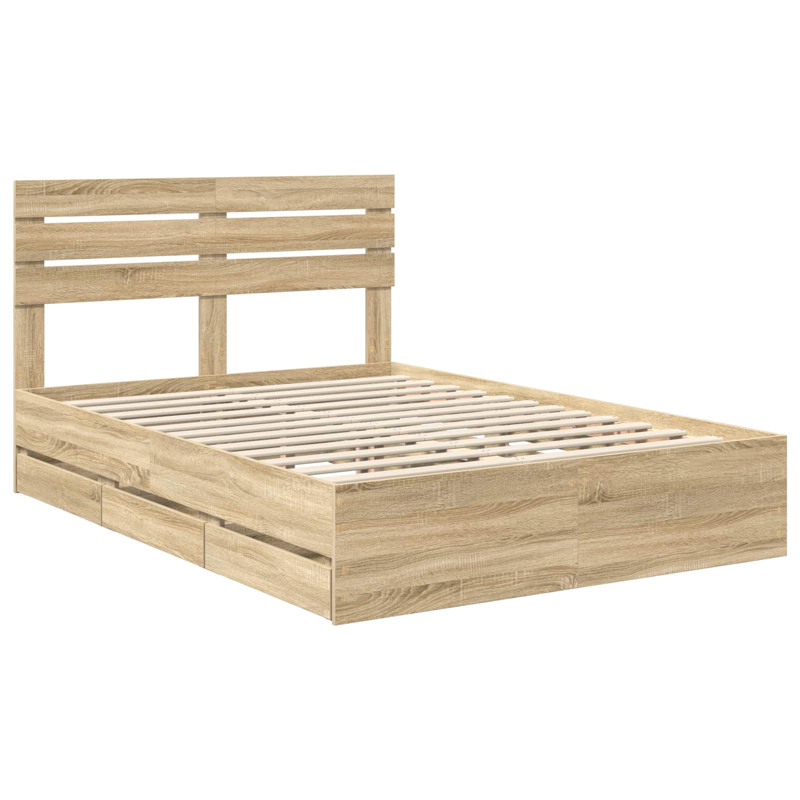 Sengestel med skuffe Sonoma eg 140 x 200 cm Ingeniørtræ