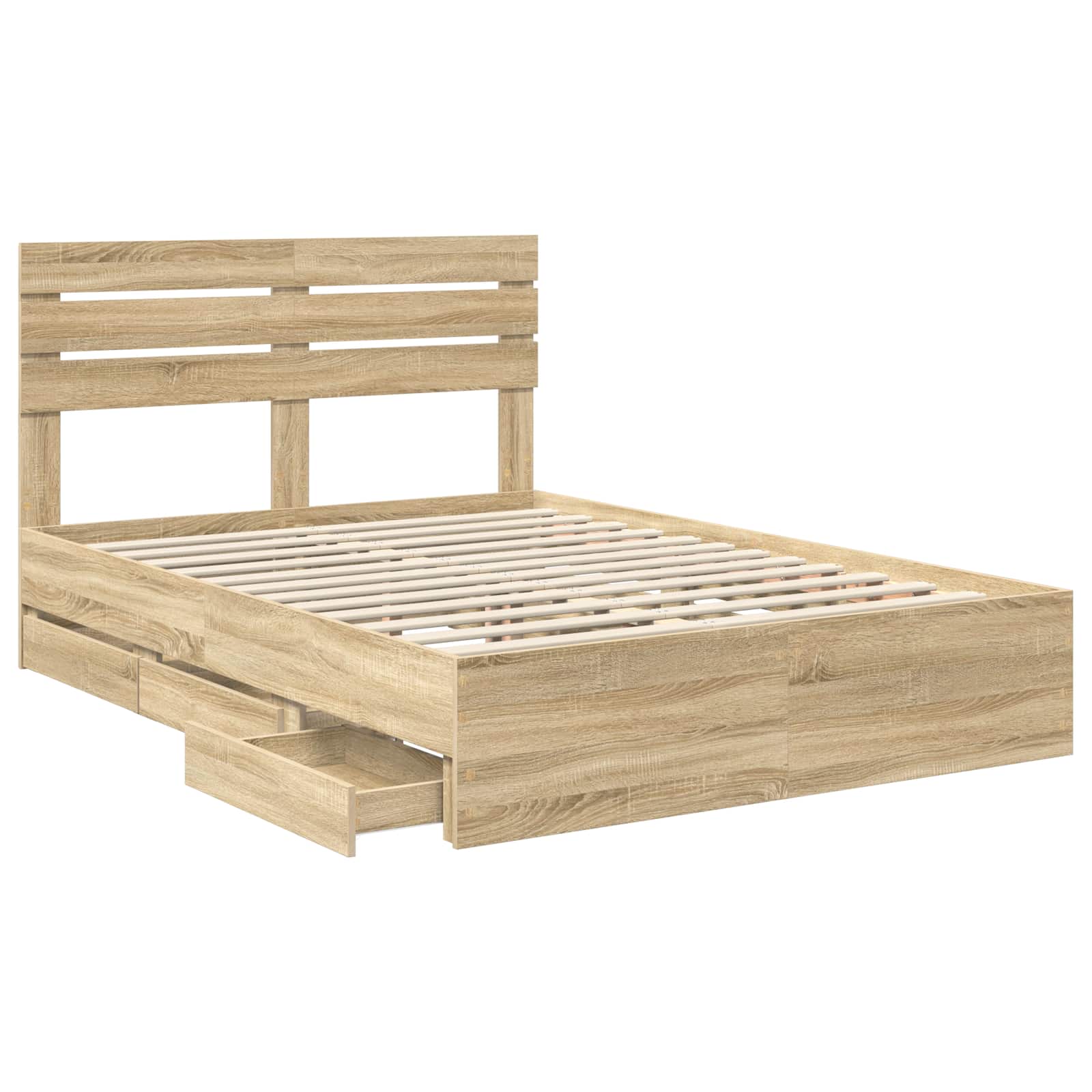 Sengestel med skuffe Sonoma eg 140 x 200 cm Ingeniørtræ