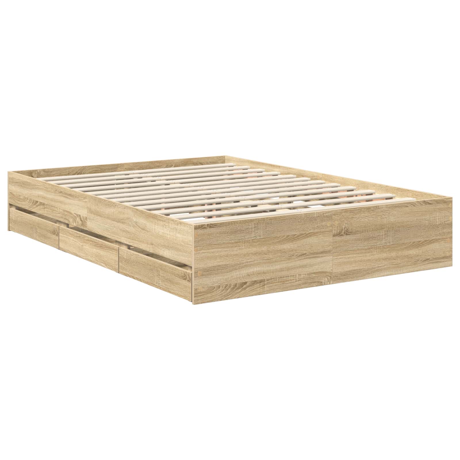 Sengestel med skuffe Sonoma eg 140 x 200 cm Ingeniørtræ