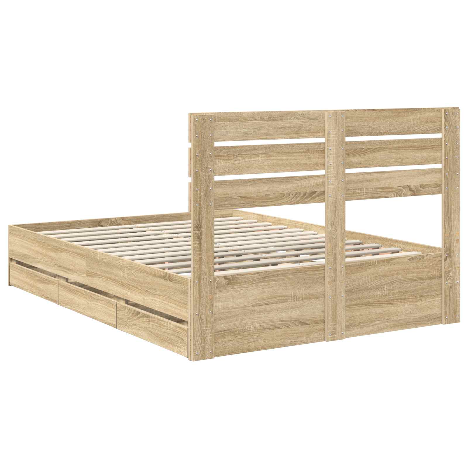 Sengestel med skuffe Sonoma eg 140 x 200 cm Ingeniørtræ