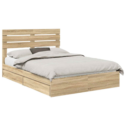 Opbevaringsseng Sonoma eg 140 x 190 cm Konstrueret træ