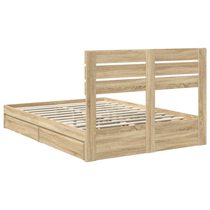 Opbevaringsseng Sonoma eg 140 x 190 cm Konstrueret træ