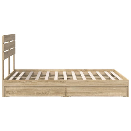 Opbevaringsseng Sonoma eg 140 x 190 cm Konstrueret træ