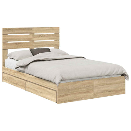 Opbevaringsseng Sonoma eg 120 x 200 cm Konstrueret træ