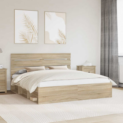 Sengestel med hovedgærde Sonoma 180 x 200 cm Massiv fyrretræ