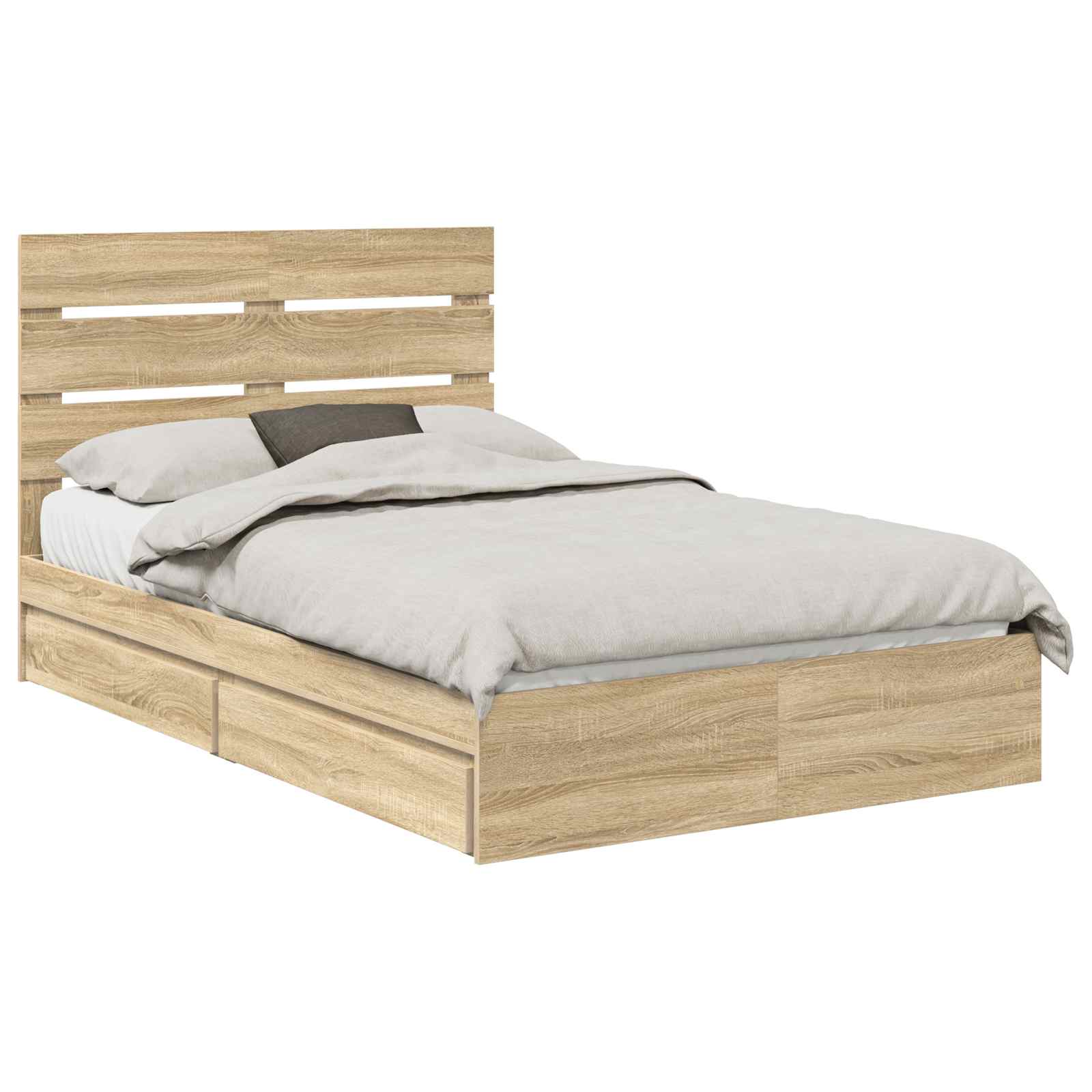 Opbevaringsseng Sonoma eg 135 x 190 cm Konstrueret træ