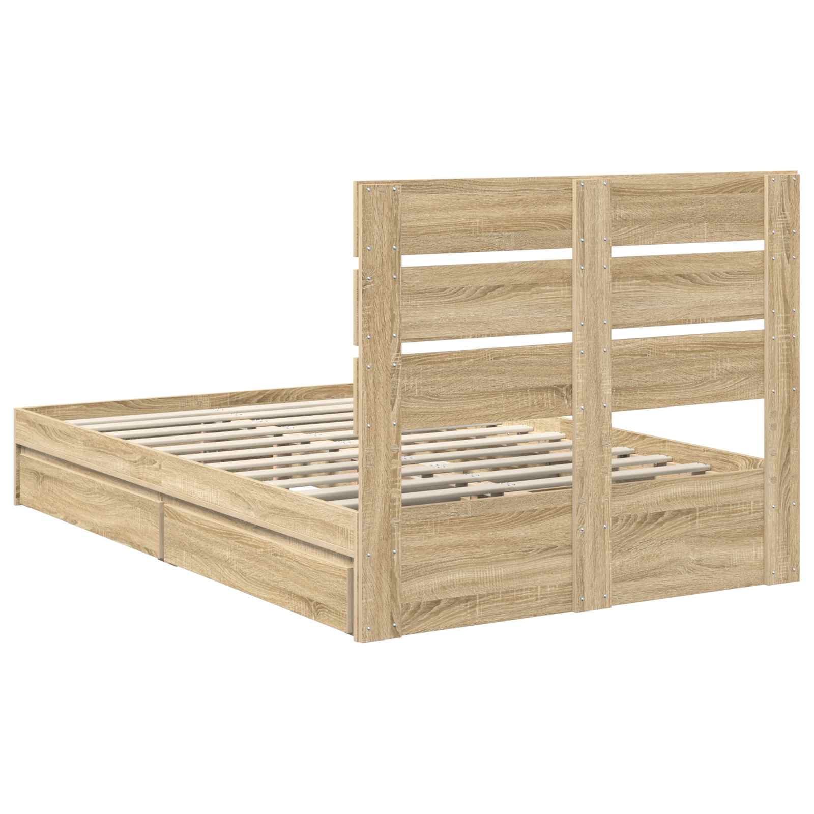 Opbevaringsseng Sonoma eg 135 x 190 cm Konstrueret træ