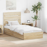 Opbevaringsseng Sonoma eg 90 x 190 cm Konstrueret træ