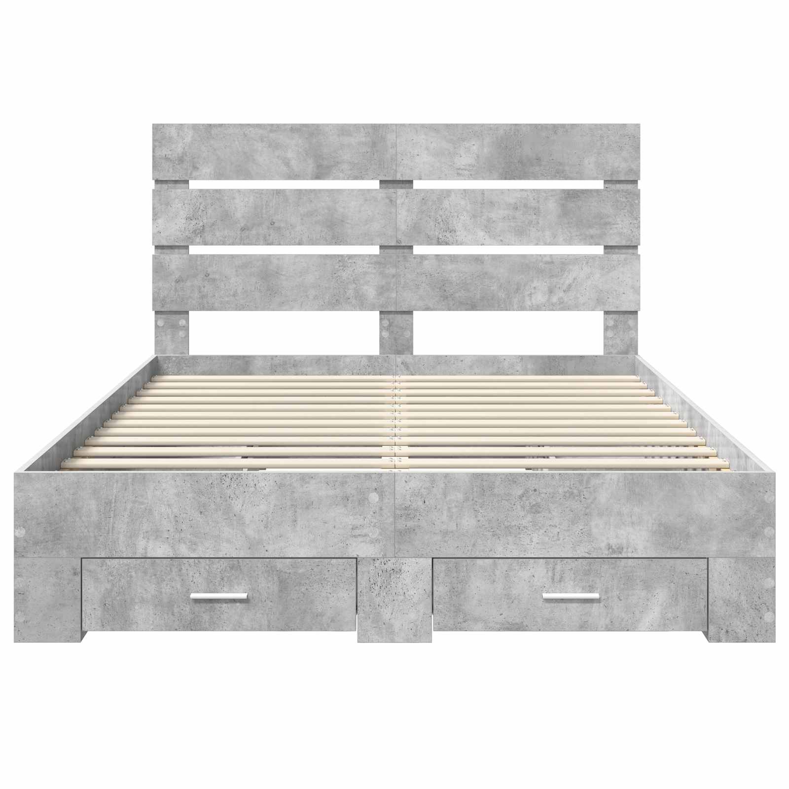 Sengestel med skuffe Beton Grå 160 x 200 cm Konstrueret træ