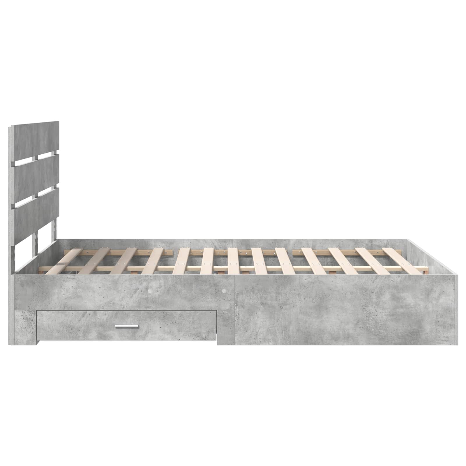 Sengestel med skuffe Beton Grå 160 x 200 cm Konstrueret træ