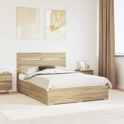 Sengestel med skuffe Sonoma eg 140 x 190 cm Konstrueret træ