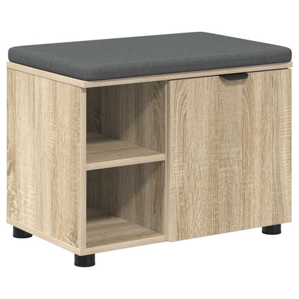 Hallbænk med dør Sonoma eg 60 x 38 x 46 cm Kunstigt træ og stof