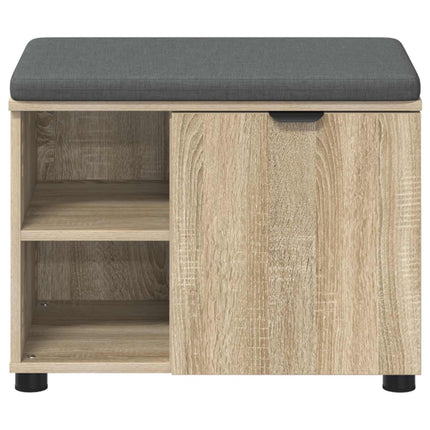 Hallbænk med dør Sonoma eg 60 x 38 x 46 cm Kunstigt træ og stof
