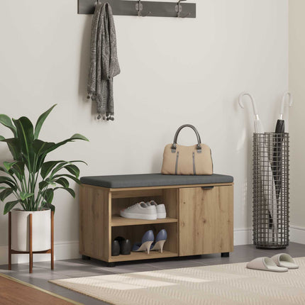Hallbænk Artisan Eg 80 x 38 x 46 cm Kunstigt træ og stof