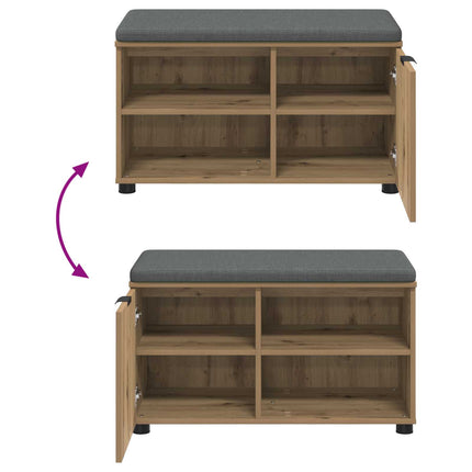 Hallbænk Artisan Eg 80 x 38 x 46 cm Kunstigt træ og stof