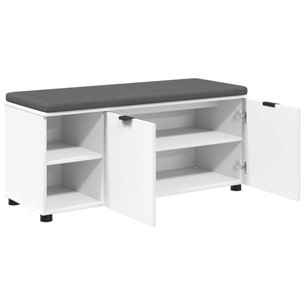 Hallbænk med pude Hvid 100 x 38 x 46 cm Kunstigt træ og stof