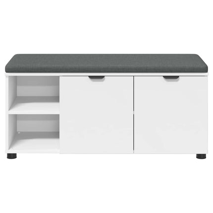 Hallbænk med pude Hvid 100 x 38 x 46 cm Kunstigt træ og stof