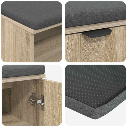 Hallbænk Sonoma eg 100 x 38 x 46 cm Kunstigt træ og stof