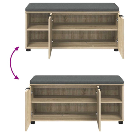 Hallbænk Sonoma eg 100 x 38 x 46 cm Kunstigt træ og stof