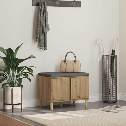 Hallbænk Artisan Eg 60 x 38 x 46 cm Kunstigt træ og stof