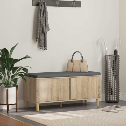 Hallbænk Sonoma eg 100 x 38 x 46 cm Kunstigt træ og stof