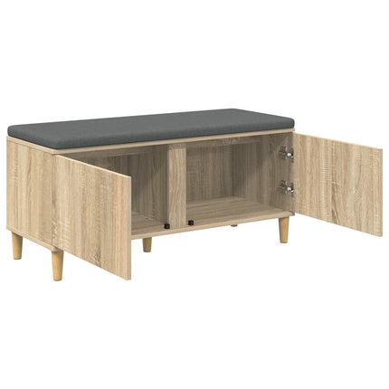 Hallbænk Sonoma eg 100 x 38 x 46 cm Kunstigt træ og stof