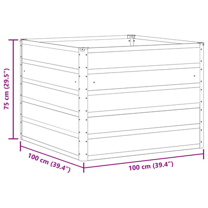 Plantekasse Elfenben 100 x 100 x 75 cm Stål