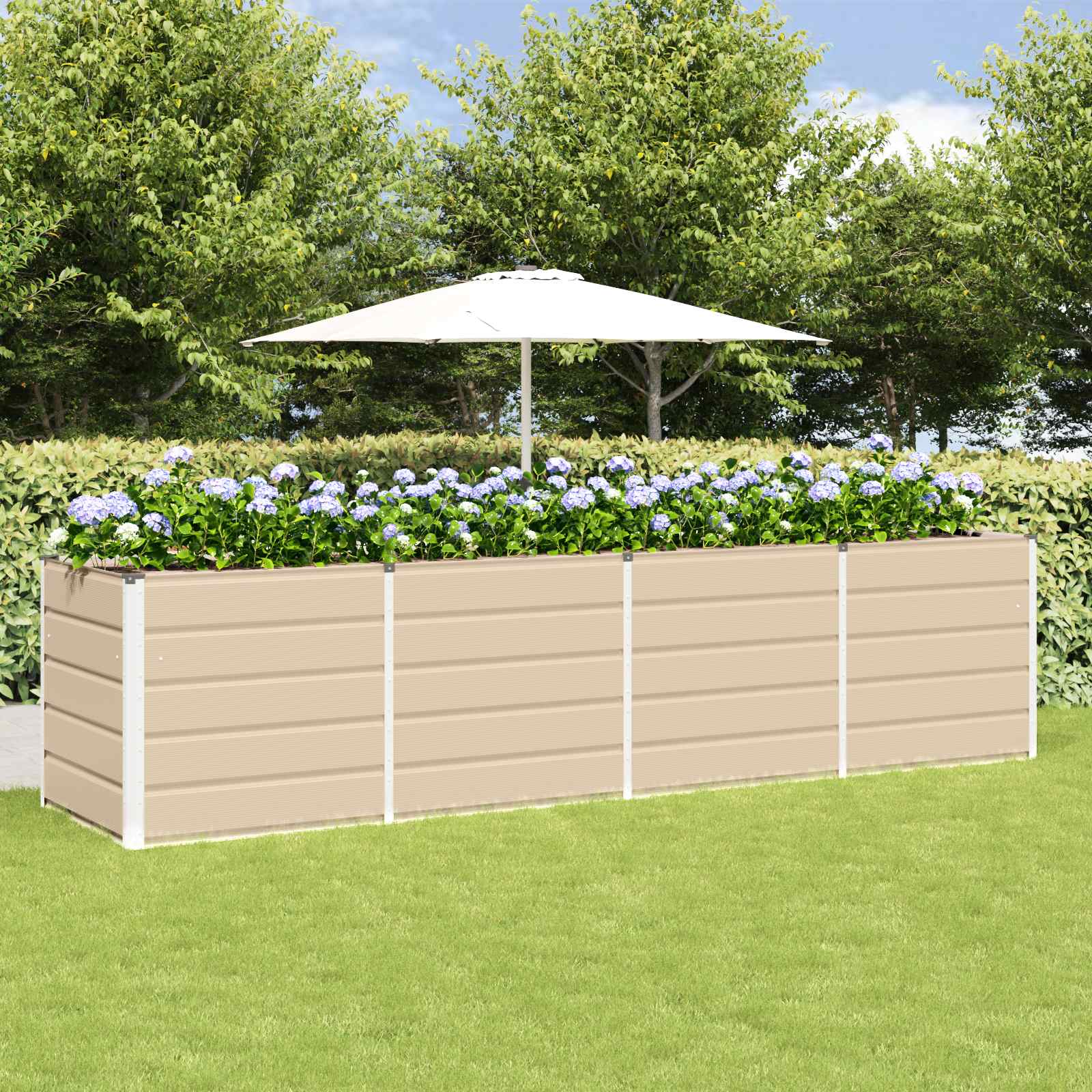 Plantekasse Elfenben 240 x 80 x 75 cm Stål