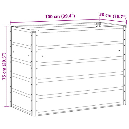 Plantekasse Elfenben 100 x 50 x 75 cm Galvaniseret stål
